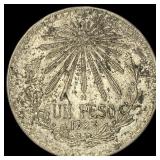 1923 Mexico Silver 1 Peso  UNCIRCULATED