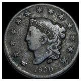 1830 Coronet Head Large Cent LIGHTLY  CIRCULATED