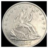 1857 Seated Liberty Half Dollar CHOICE AU