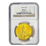 1924 $20 Gold Double Eagle NGC MS64