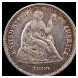 1860-O Seated Liberty Half Dime CLOSELY  UNCIRCUL