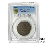 1807 Great Britain Bronze 1/2 Penny PCGS XF40