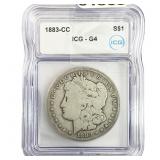 1883-CC Morgan Silver Dollar ICG G4