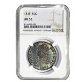 1825 Capped Bust Half Dollar NGC AU53