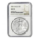 2001 Silver Eagle NGC MS70