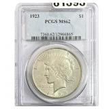 1923 Silver Peace Dollar PCGS MS62