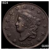 1824 Coronet Head Large Cent CHOICE AU
