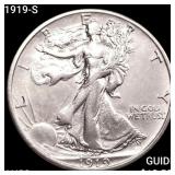 1919-S Walking Liberty Half Dollar CHOICE AU