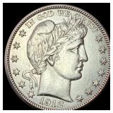 1912-D Silver Barber Half Dollar CLOSELY  UNCIRCU