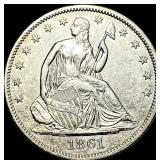 1861 Seated Liberty Half Dollar CLOSELY  UNCIRCUL