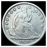 1839-O Silver Seated Liberty Dime NEARLY  UNCIRCU