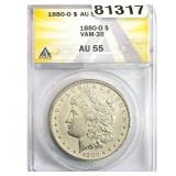 1880-O Morgan Silver Dollar ANACS AU55 VAM-38