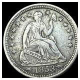 1853 Arrows Seated Liberty Half Dime CLOSELY  UNC