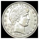 1911-D Barber Silver Quarter UNCIRCULATED