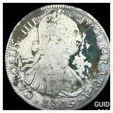 1806 Colonial Spain Silver 8 Reales Chopmarks NEAR