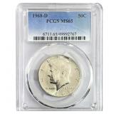 1968-D Kennedy Half Dollar PCGS MS65