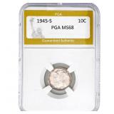 1945-S Mercury Silver Dime PGA MS68