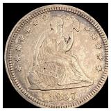 1857 Silver Seated Liberty Quarter NEARLY  UNCIRC