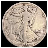 1916 Silver Walking Liberty Half Dollar  LIGHTLY