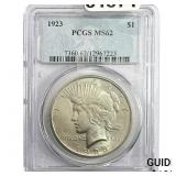 1923 Silver Peace Dollar PCGS MS62