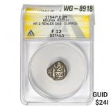 1754P.C Bolivia Carlos II Silver 2 Reals Cob ANACS