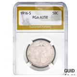 1916-S Walking Liberty Half Dollar PGA AU58