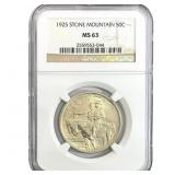 1925 Stone Mountain Half Dollar NGC MS63