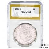 1886-S Morgan Silver Dollar PGA MS64