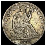 1859 Seated Liberty Half Dollar NICELY  CIRCULATE