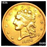 1836 $2.50 Gold Quarter Eagle HIGH GRADE