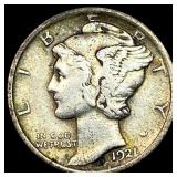 1921 Silver Mercury Dime NEARLY UNCIRCULATED
