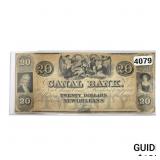 1850s $20 Canal Bank of New Orleans Note