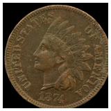 1874 Indian Head Cent NEARLY UNCIRCULATED