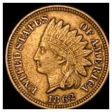 1862 Indian Head Cent ABOUT UNCIRCULATED