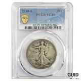 1919-S Walking Liberty Half Dollar PCGS VG10