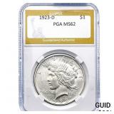 1923-D Silver Peace Dollar PGA MS62