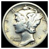 1921-D Silver Mercury Dime LIGHTLY CIRCULATED