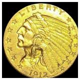 1912 Indian Head Gold $2.50 Quarter Eagle  CLOSEL
