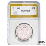 1935 Walking Liberty Half Dollar PGA MS66