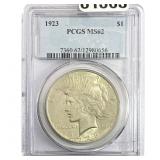 1923 Silver Peace Dollar PCGS MS62