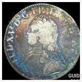 Colonial France Silver Ecu  NEARLY UNCIRCULATED