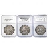 [3 Coins]1886-1904 Morgan Silver Dollar  EF/VF