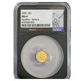 1852 Rare Gold Dollar NGC MS61