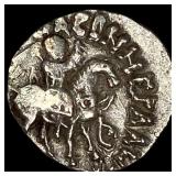 Indo-Scythian 59-12 BC Silver drachm NEARLY UNCIR