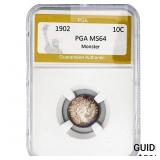 1902 Barber Dime PGA MS64 Monster