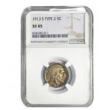 1913-S Buffalo Nickel NGC XF45 Type 2