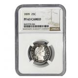 1899 Barber Quarter NGC PF63 Cameo