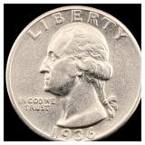 1936-S Silver Washington Quarter CHOICE AU