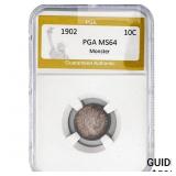 1902 Barber Dime PGA MS64 Monster