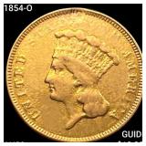 1854-O $3 Gold Piece CLOSELY UNCIRCULATED